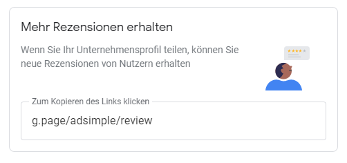 Unser Kurzlink von Google My Business