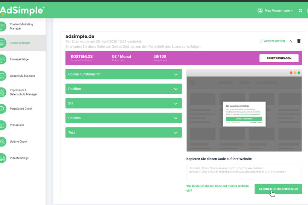 Kopieren Sie diesen JavaScript-Code