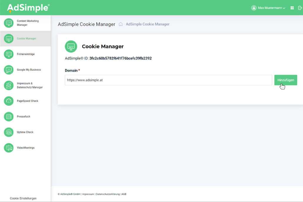 Geben Sie hier Ihren Domainnamen ein