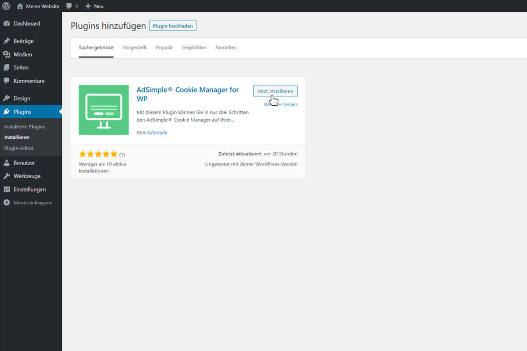 Klicken Sie auf "Jetzt installieren"