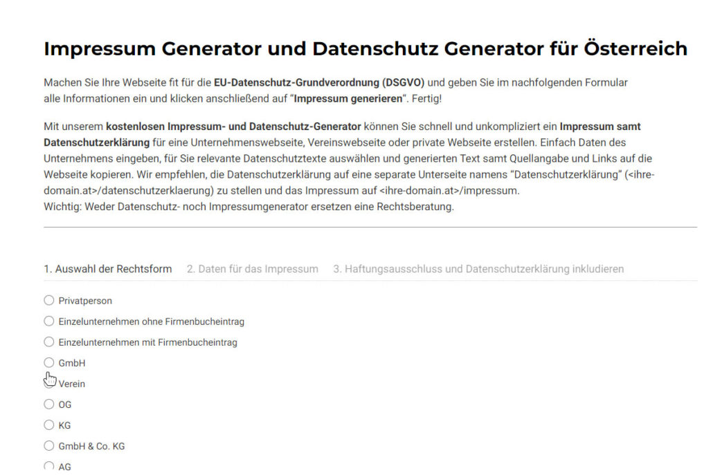 Wählen Sie die passende Rechtsform