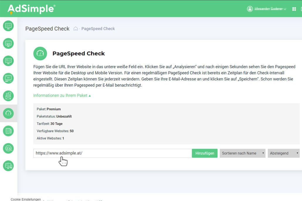 Geben Sie hier Ihre URL ein