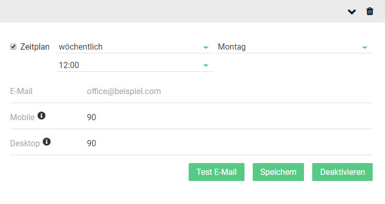 Hier gibt es noch zusätzliche Einstellungen