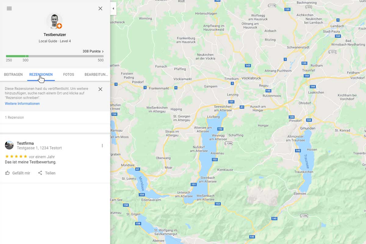 Eigene Google Bewertung löschen - Zu Rezensionen wechseln