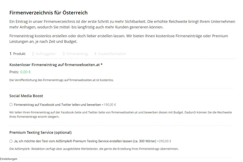 Wählen Sie Ihr Produkt aus