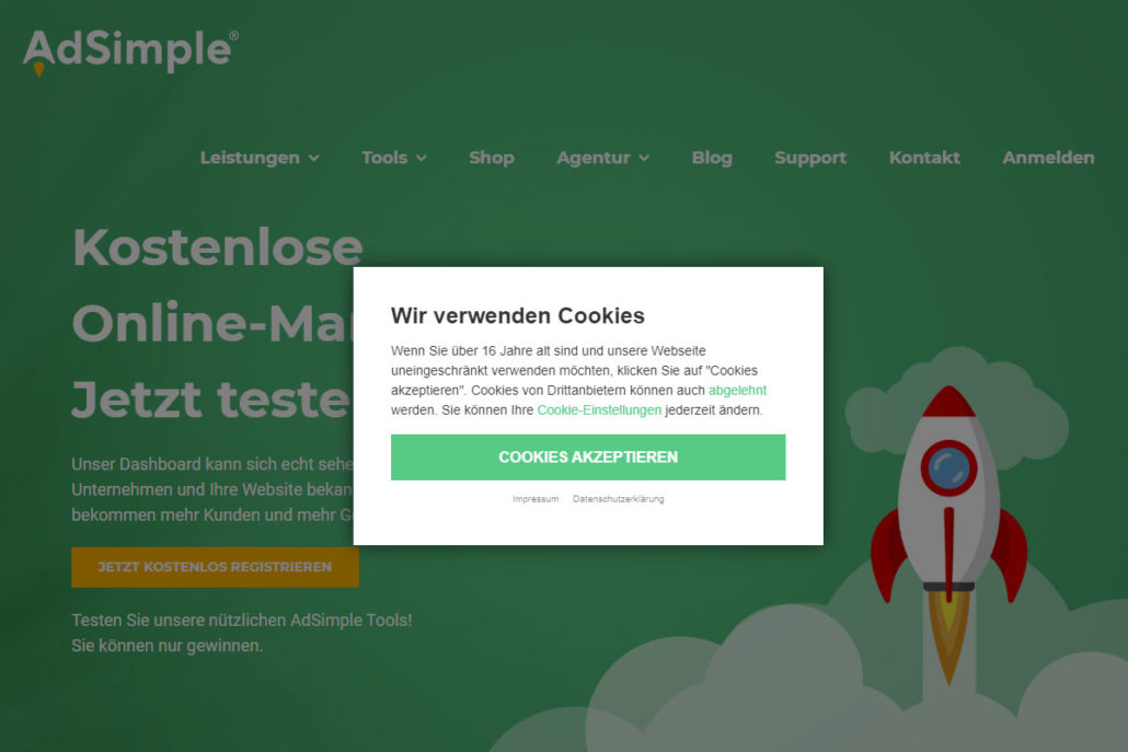 So kann ein individuell gestaltetes Hinweis-Script aussehen