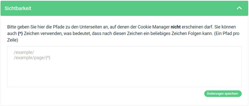 Hier können Sie URLs eintragen, die im Manager nicht erscheinen sollen