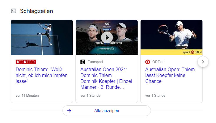 Google News Schlagzeilen