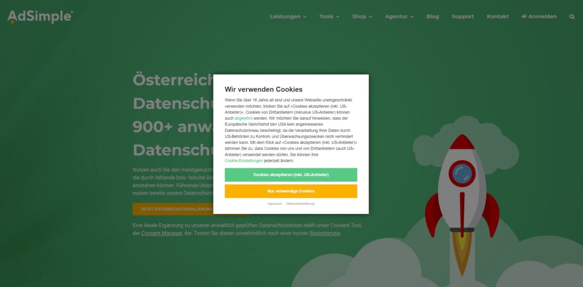 So sehen User unser Cookie Hinweis Script