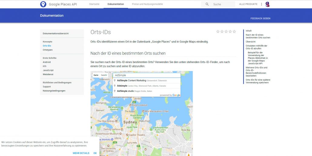Google My Business Place ID herausfinden